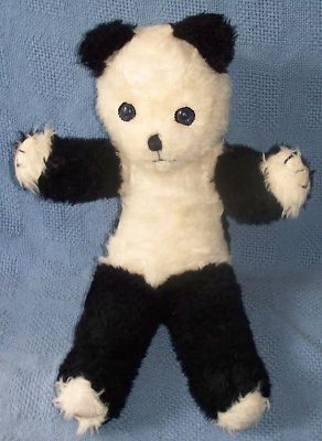 old panda teddy bear