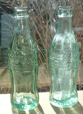 2 old aqua green coatesville pa coke coca cola bottles coca cola pittston pa