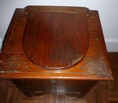 Primitives -- Antique Price Guide Antique Wooden Commode Potty Box Chair Good Structural Cond. - Primitives -- Antique Price Guide