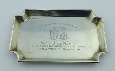 1926 strike railway tray western general silver railroad antique guide presented completed solid