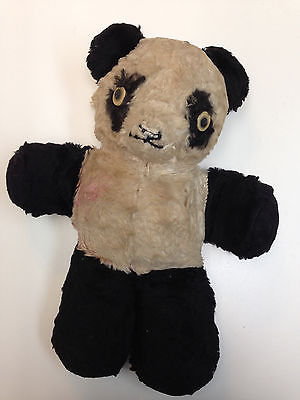 old panda teddy bear