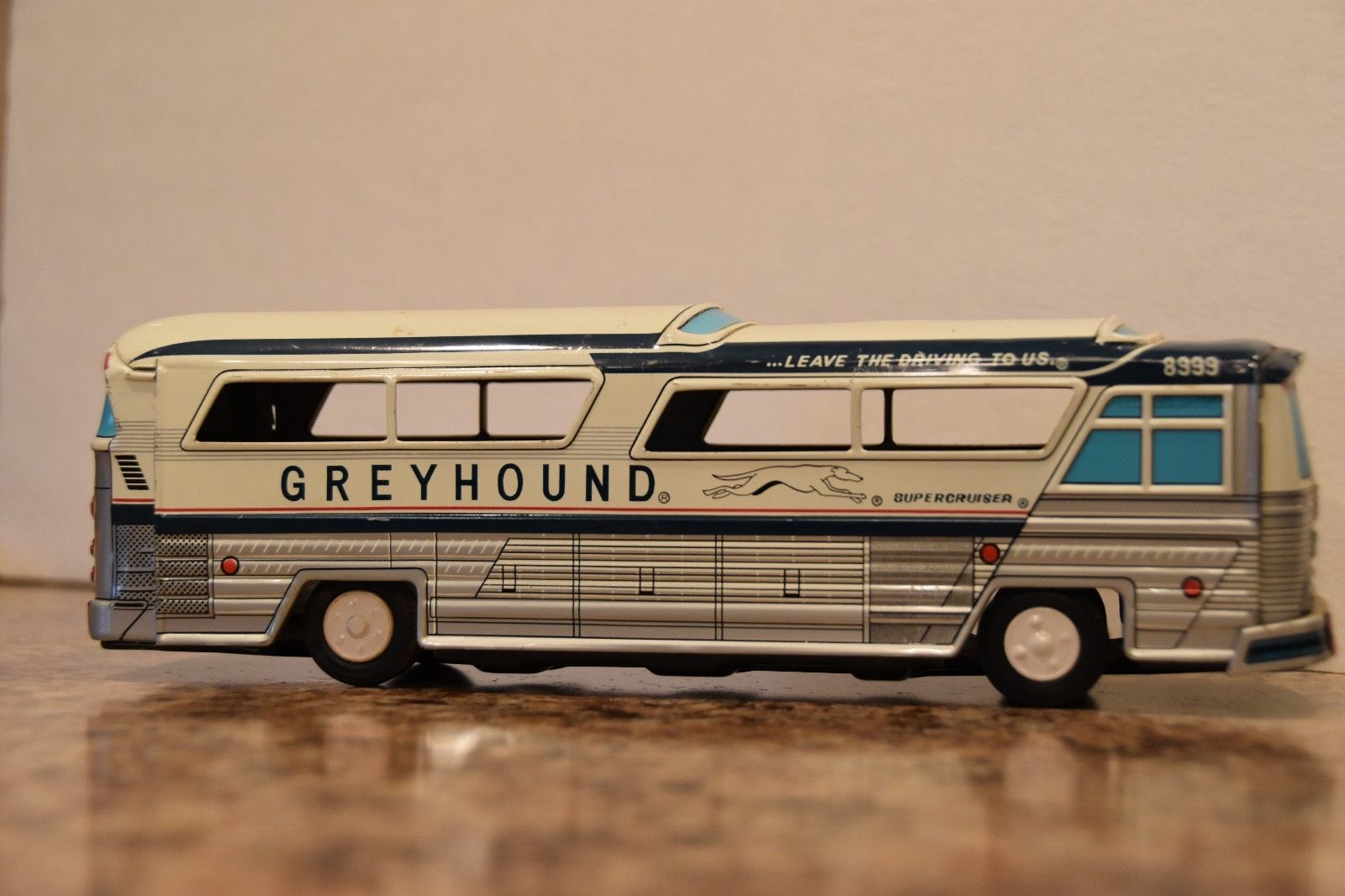 Vintage Greyhound Supercruiser Tin Toy Friction Bus Made in Japan
