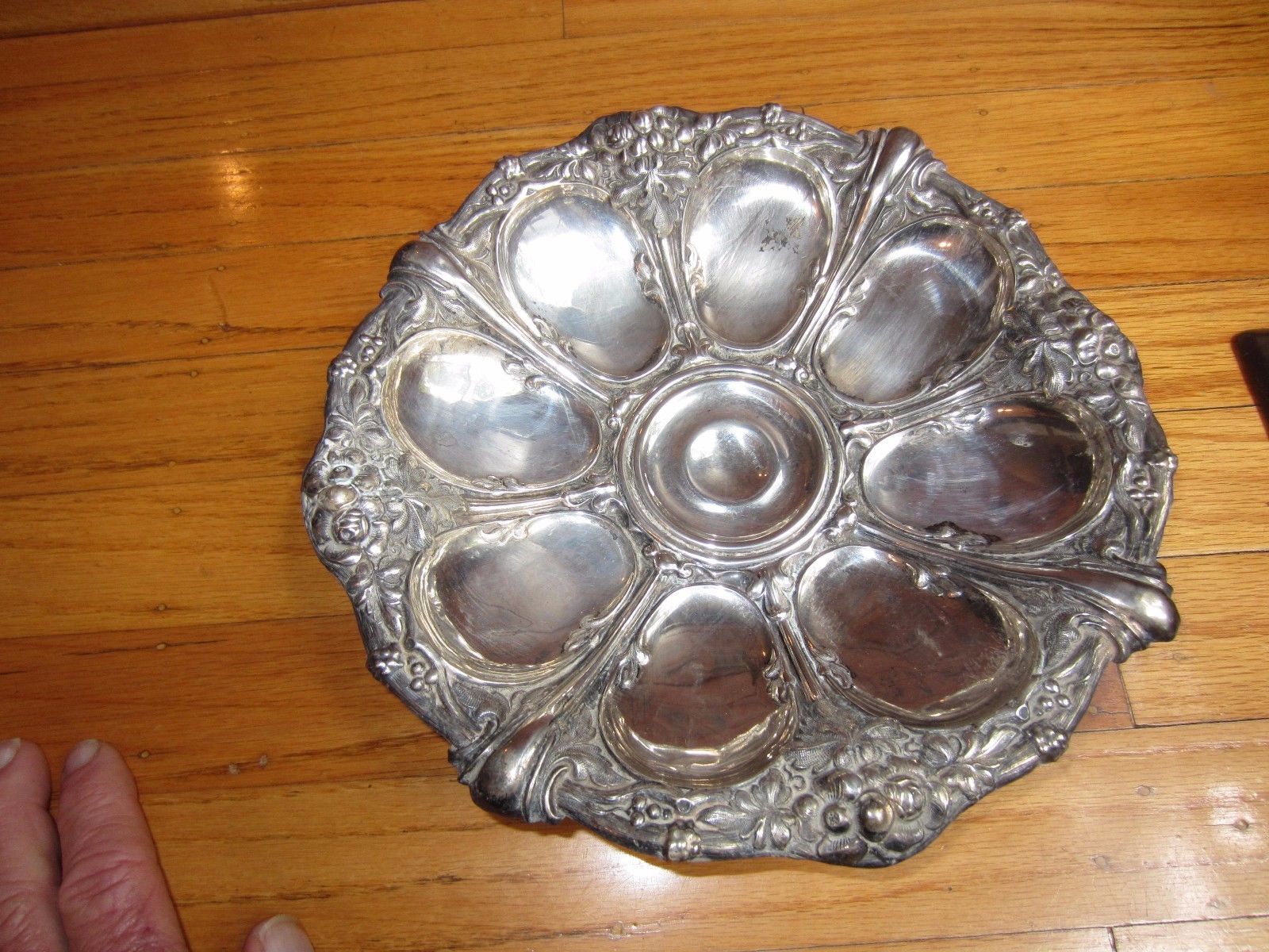 RARE STERLING OYSTER PLATE Antique Price Guide Details Page