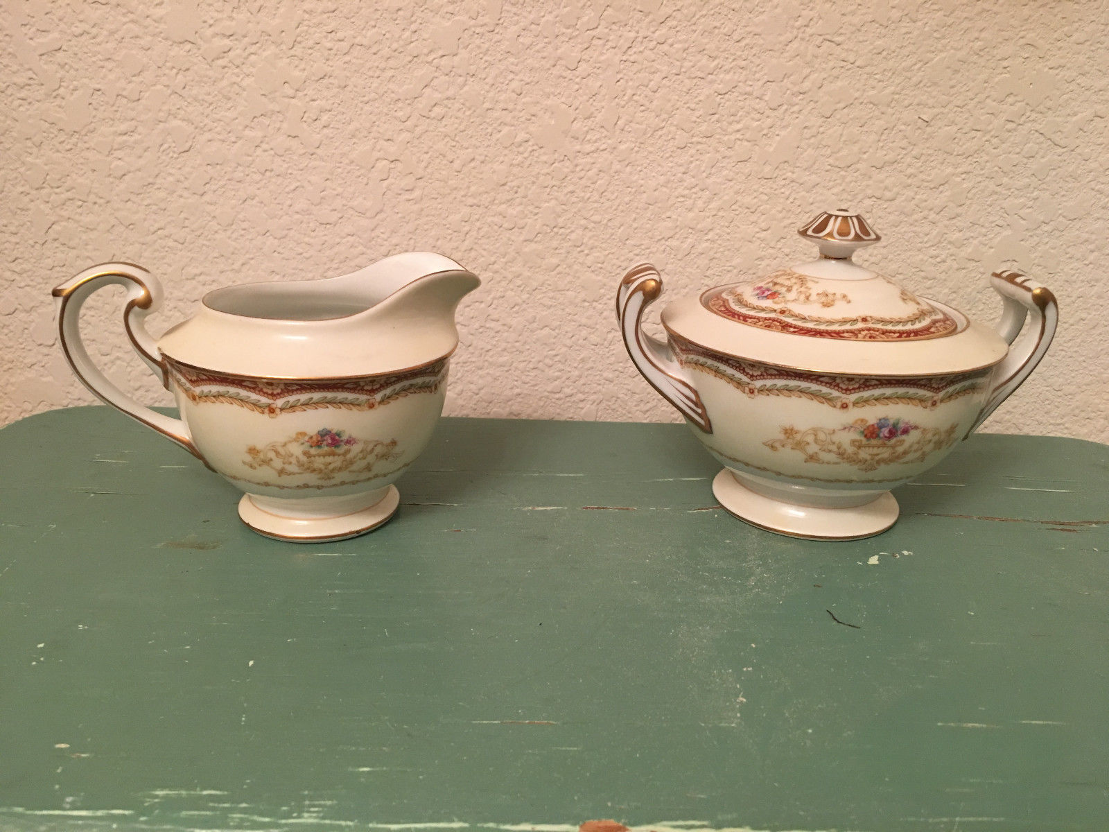 VINTAGE FUJI CHINA MADE IN OCCUPIED JAPAN CREMER & SUGAR VICTORIA
