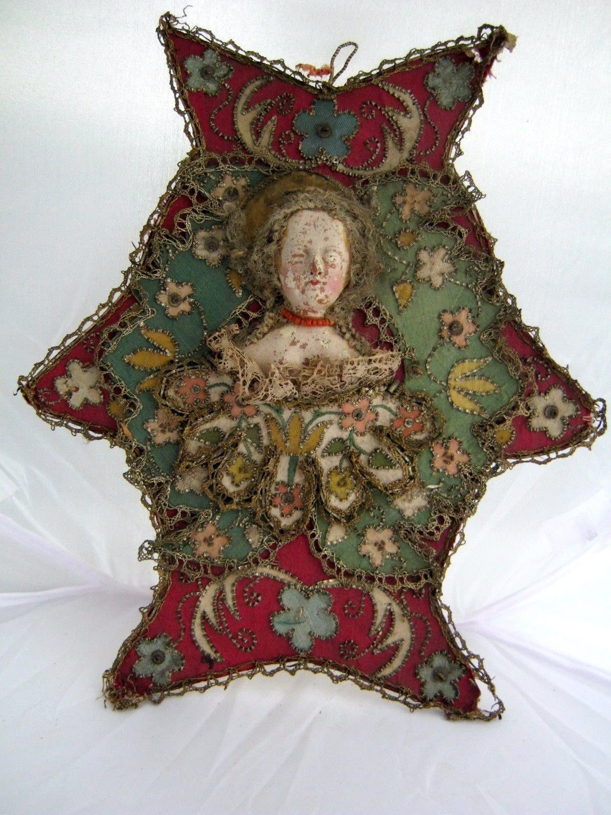 antique christmas ornament cardboard with figure on front antique christmas ornament cardboard with figure on front