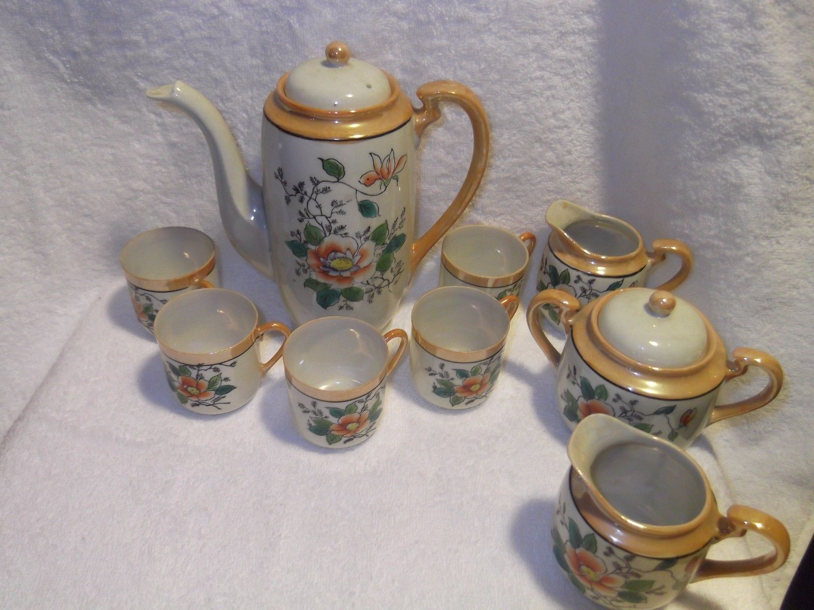 Peach Luster Ware Tea Set Occupied Japan Antique Price Guide Details