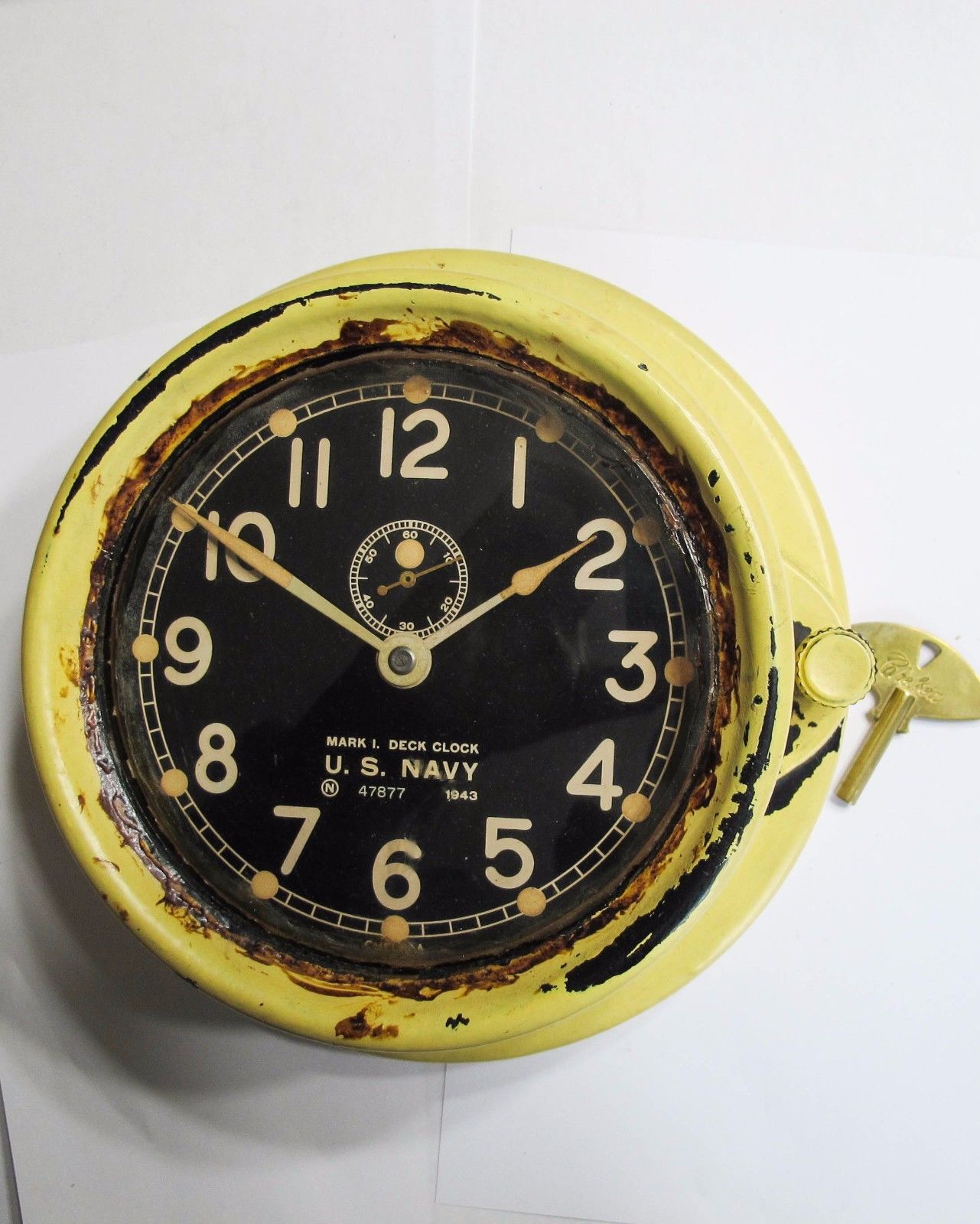 Vintage WWII Us Navy Chelsea Ship Deck Clock Boston Military Antique
