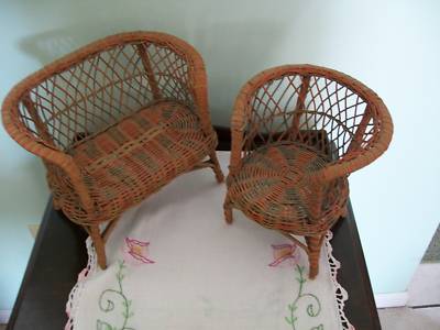 Wicker Doll Furniture on Vintage Antique Wicker Doll Furniture  Very Old Completed