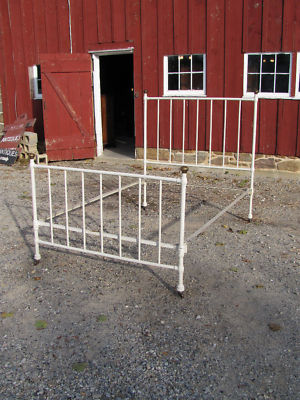 Antique Iron Beds  Brass Inserts on Antique Victorian Style Brass   Iron Full High Back Bed Completed