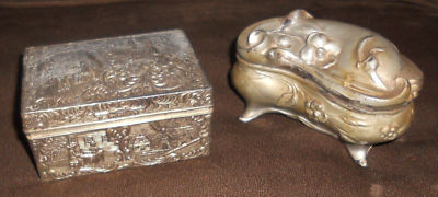 Jewelry Boxes Antique on Vintage Antique Trinket Jewelry Boxes Colonial Roses Completed