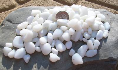 Real  Glass on Real English Surf Tumbled Beach Sea Glass Milk Whites  Completed