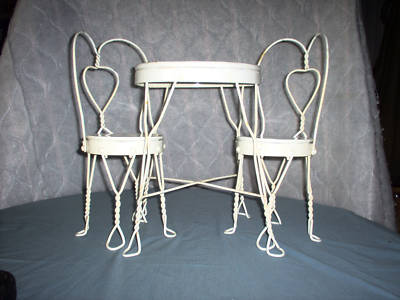 Antique Wrought Iron Furniture on Antique Wrought Iron Doll Furniture Ice Cream Table Completed