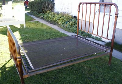 Antique Springs on Beautiful Antique Full Size Brass Bed W Spring Frame Completed