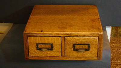   Steps on Vintage 2 Drawer Oak Desk Top File Cabinet Completed