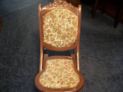 Folding Rocking Chair on Antique Folding Rocking Chair Original Tapestry Completed