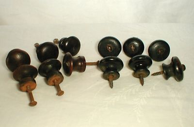 Antique Furniture Drawer Pulls on 12 Antique Wood Furniture Cabinet Drawer Knobs Pulls