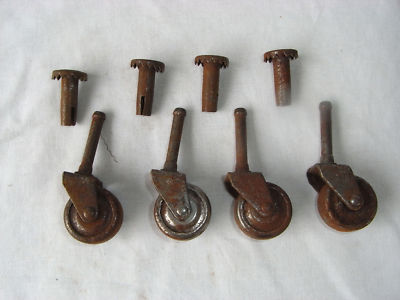Furniture Casters Antique on Antique Furniture Casters   Wheels   Metal With Sleeves Completed