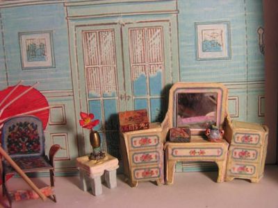 Antique Style Furniture on Antique Style Cardboard  Misc Doll Furniture Handmade Completed