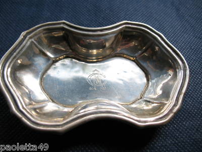 Italian Antique on Italian Vintage 800 Silver Butter Plate Signed L4 Completed