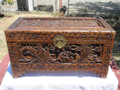 Chest Trunk on George Zee Hand Carved Cedar Chest Trunk Antique Asian