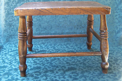 Heavy Wood Furniture on Vintage Primitive Heavy Wood Foot Stool Completed