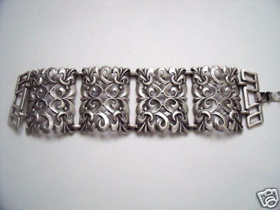 Chico's Antique Silver Scroll Bracelet 