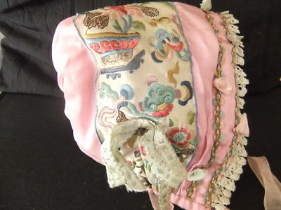  Schwarz Baby Dolls on Lovely Antique Dolls Baby Embroidered Oriental Bonnet Completed