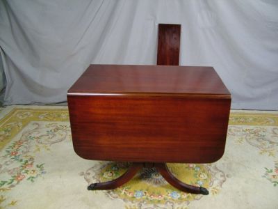 Antique Mahogany Dining Room Furniture on Antique 40s Mahogany Duncan Phyfe Dropside Dining Table Completed