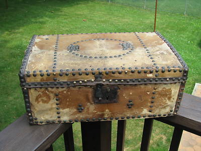Antique Primitive Furniture on Antique Primitive Document Box   Hide Covered Completed