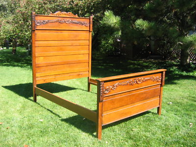 Queen  Frames   on Antique 1900 1910 Oak Queen Bed Frame Completed