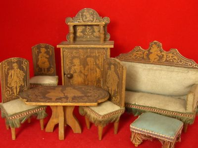 Antique Furniture Ebay on Antique Dolls House Furniture 7pcs Sofa 4 1 2 L 3 7 8 H Completed