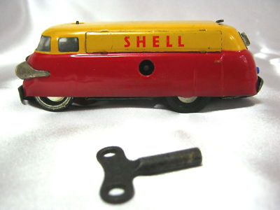 Chaps Boat Shoes on Schuco Shell Oil West German 3046 Varianto Toy Gas Service Station