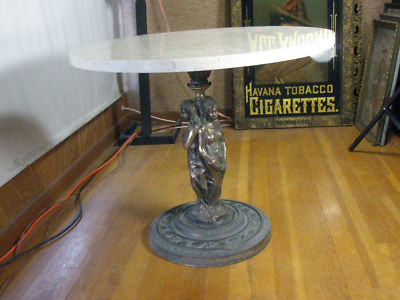 Ebay Lamps on Antique Art Deco Brass And Marble Frankart Style Table Completed