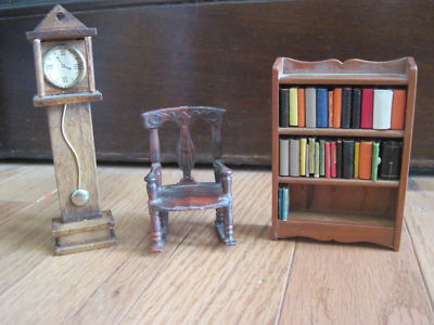 Antique Doll Furniture on Antique Doll House Furniture  Clock  Book Case  Chair Completed