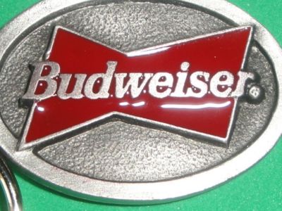 Fashion Tape Keychain on Budweiser Beer Keychain Metal Vtg Logo Made In Usa Bud Anheuser Busch
