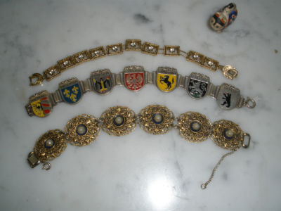 Vintage German Jewelry on Antique Vintage Enamel  Slide   German Bracelets Completed