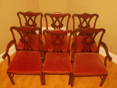 Antique Mahogany Dining Room Furniture on Antique Carved Hathaways Mahogany Dining Room Chairs Completed