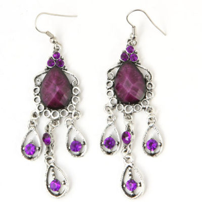Antique Style Jewelry on Vintage Antique Style Flower Crystal Resin Dangle Earrings Jewelry