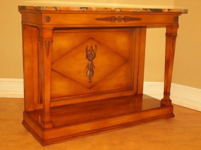 Antique Marble  Furniture on Antique Mahogany Marble Top Server Console Hall Table Completed