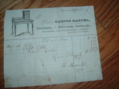 Contemporary Furniture Cincinnati on Casper Haeckl Cincinnati Furniture Maker Signed Letter  Completed