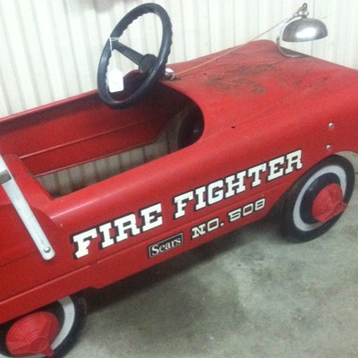 vintage amf firefighter pedal car