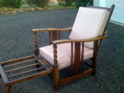 Gossip Bench Telephone Table on Antique Oak Barley Twist Chair Fold Out Foot Rest Completed