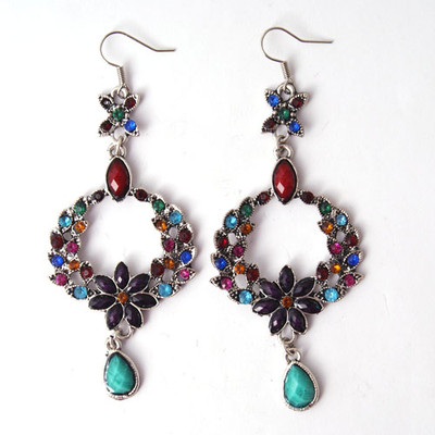 Antique Style Jewelry on Fashion Vintage Antique Style Crystal Resin Dangle Earrings Jewelry