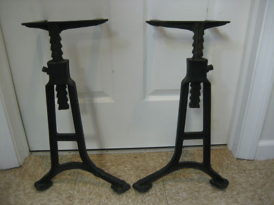 table legs iron cast steampunk adjustable industrial bids sold