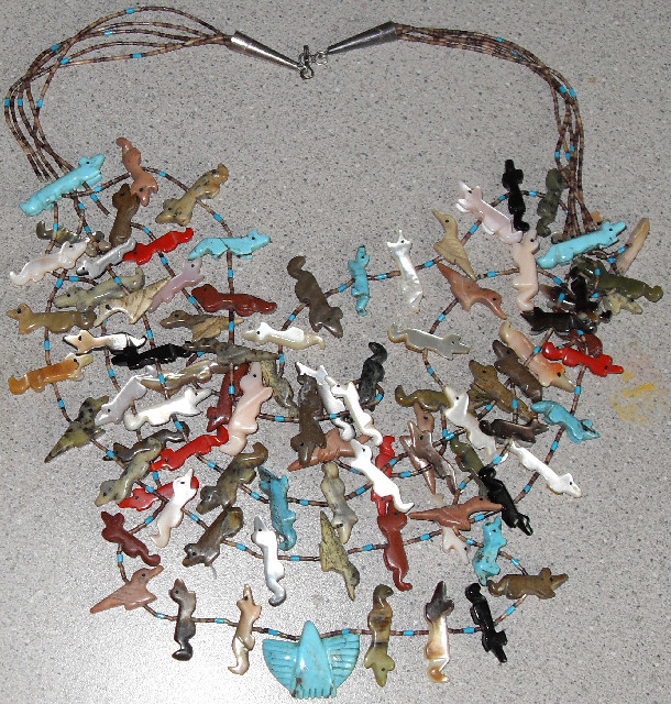 Navajo 5 strand fetish necklace