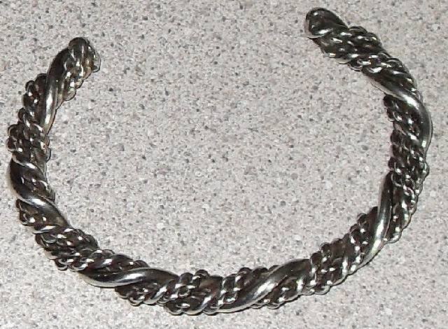 Native American heavy twisted silver bracelet