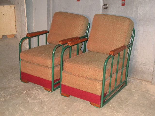 Pair Industrial Club Chairs