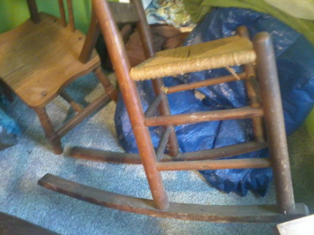 vintage wooden rocking chair cain bottom