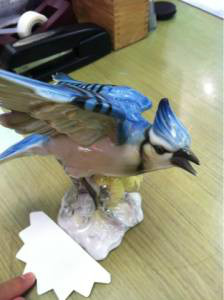 Hutschenreuther Granget Blue Jay Bird 9in Figurine