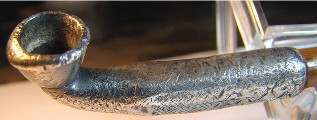 Antique Japanese Silver & Bamboo Opium Pipe